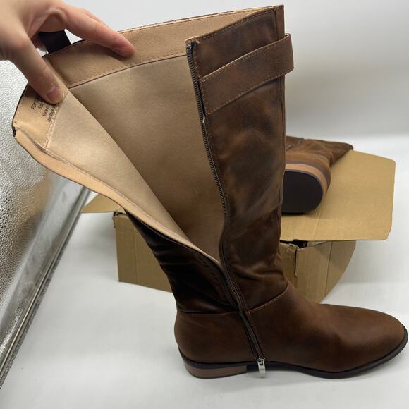 Journee Collection Womens Western Heel Booties Brown Lelanni Boots Size 11 - Picture 7 of 12
